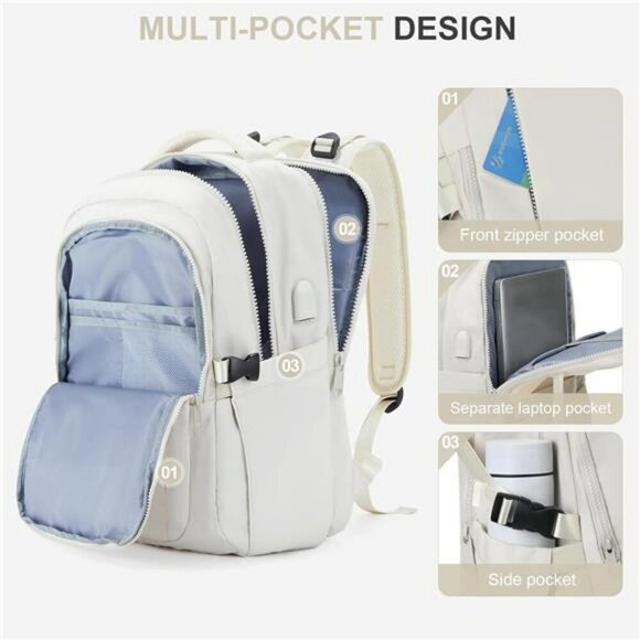 Large Travel Backpack Airline Approved Carry On Bag with Laptop Shoe Pocket main image 6